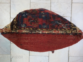 A Saveh Shahsavan TOubreh Sumac Wool on Wool Age about 100 years Natural Color .Size : 35 x 38              