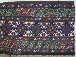 Shahsavan Mafrash panel Soumac natural color age:100 years good condition size:49 x 110 it was repair price:POR                