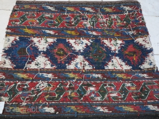 Shahsavan Mafrash panel Soumac natural color age:100 years good condition size:49 x 110 it was repair price:POR                