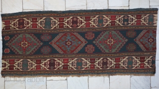 Hamamlou Shahsavan Mafrash panel soumac wool on wool natural color age:120 years it was repair, size:46 x 111 price:POR              