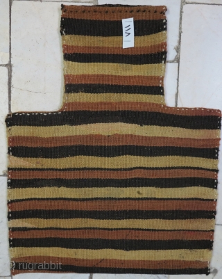 Saveh Shahsavan Salt bag Kilim beautiful design wool on wool age: about 90 years it was repaired size:50 x 39 price:POR            
