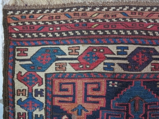 A beautiful Gheydar Shahsavan Mafrash panel Soumac wool on wool age:120 years, size:46 x 94 it was repair Price:SOLD              