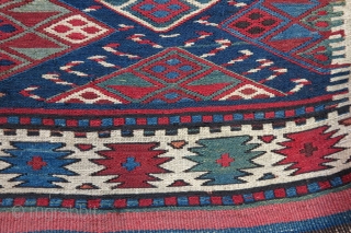 A very old Miyaneh Shahsavan Mafrash sumac with great design wool on wool natural color price:SOLD                 