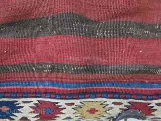 A very old Miyaneh Shahsavan Mafrash sumac with great design wool on wool natural color price:SOLD                 