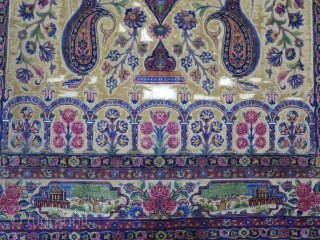 A very old fragment souf of Kashan silk with great design size: 203 x 136 cm 
Price: POR               