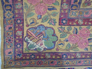 A very old fragment souf of Kashan silk with great design size: 203 x 136 cm 
Price: POR               