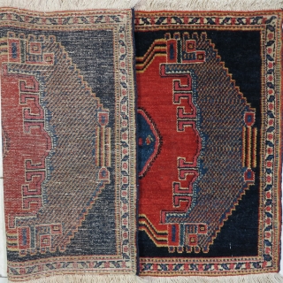 A beautiful Seneh rug with great design natural color it was repaired size:51 x 81 cm price: POR               