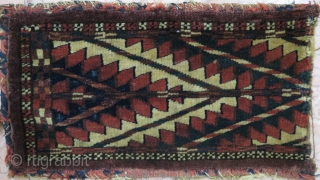 A beautiful antique fragment ikselik Tourkmen wool on wool natural color size:38 x 21 cm age : The last quarter 19 th price: POR         