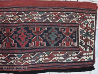 a beautiful Gheydar Shahsavan Mafrash panel Soumac wool on wool age:120 years, size:53 x 107 price:SOLD                 