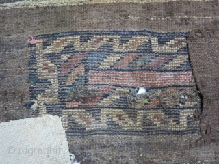 A Bakhtiyari ( Faradombeh ) Taycheh fragment wool on wool age:109 years old  size:125 x 105 cm price:SOLD              