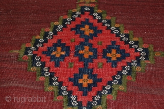 a beautiful old sufrah kilim. the size is 130 x 130 cm. for more informations, please contact me               