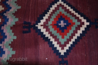 a beautiful handmade sufrah kilim from herat afghanistan it's in a very great condition with beautiful colours and it's about 80 years old the size is 129 x 122 CM for more  ...