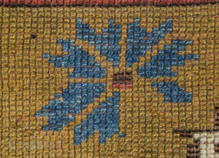 Vintage Prayer Rug from Konya Turkey, (103 cm x 146 cm) 3'5'' x 4'10'', Region: Central Turkey, Tribe: Konya, Age: 120, Technique: Double Knotted, Material: Wool on wool.     
