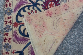 Central Asia Kirgiz cotton on silk embroidery 
size: 52 x 55 cm                     