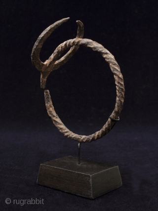 Iron Bracelet. Senufo, Ivory Coast, West Africa. 10" (25 cm) in diameter.
Early-mid-20th century. ex Maine Durieu, Paris.
                