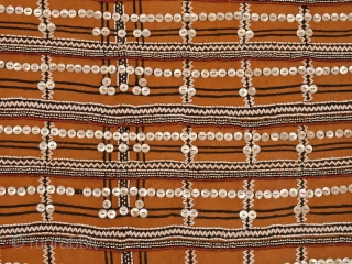 Skirt (Isikhakha or Umbhaco),
Xhosa or Mfengu peoples, South Africa.
Cotton, wool, glass beads, shell buttons, ochre pigment.
20th century.
61” (154.5 cm) long by 54” (137 cm) wide.

Isikhakha or umbhaco were typically made from a  ...