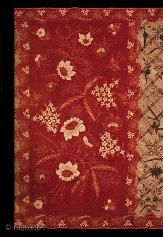 Batik Sarong,
Lasem, Java.
Cotton,
Late 19th to early 20th century.
42" (107 cm) by 79" (197 cm)                   