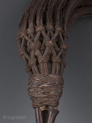 Fly whisk,
Alor Island, Indonesia.
Thorn root, horse hair, copper wire,
Late 19th to early 20th century,
32" long.
Ex. estate collection of Joseph G. Gerena, NYC 
          