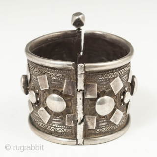 Silver Cuff Bracelet, Rashaida people, North Africa. 7" (17.7 cm) interior circumference by 2" (5 cm) wide. Early to mid 20th century
The Rashaida are nomads in Eritrea, north east Sudan and South  ...