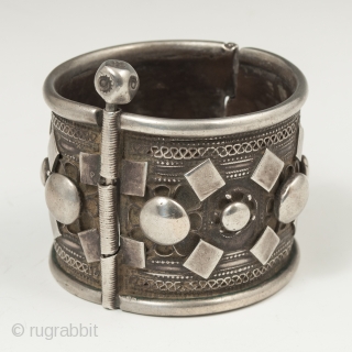 Silver Cuff Bracelet, Rashaida people, North Africa. 7" (17.7 cm) interior circumference by 2" (5 cm) wide. Early to mid 20th century
The Rashaida are nomads in Eritrea, north east Sudan and South  ...