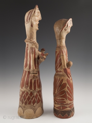 Male and Female Figures,
San Agustin, Oapan, Guerrero, Mexico.
Earthenware, glaze,
c. 1950s
20.5" (52 cm) and 17.75" (45 cm) high.
Ex. Fred and Nancy Roscoe collection, California 	

These pieces were collected in the 1950s by the  ...