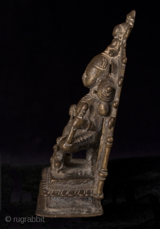 Durga, India.
Lost wax cast bronze.
5 3/8" (13.6 cm) high.
14-15th century.
#3524                       