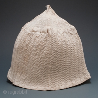 Hat, Western Anatolia, Turkey.
Cotton.
5.75" (14.6 cm) high.
Early 20th century.
Ex Fifi White, Berkeley, California                    