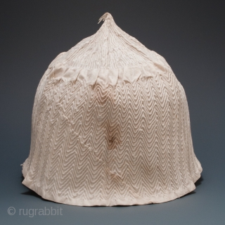 Hat, Western Anatolia, Turkey.
Cotton.
5.75" (14.6 cm) high.
Early 20th century.
Ex Fifi White, Berkeley, California                    