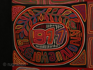 Mola quilt, Kuna People, San Blas Islands, Panama. Cotton, 74 inches (187 cm) high, 96 inches (243 cm) wide. 20th century. This large quilt is composed of thirty-six molas. Molas depicting various  ...