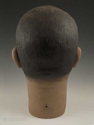 Bust of Carlos Fuentes Macías (1928-2012), Mexico. Low fired slip painted ceramic
Circa 1950s. 14" (39.4 cm) high by 9" (20.2 cm) wide, Ex. Fred and Nancy Roscoe collection, California. 	

This portrait bust  ...