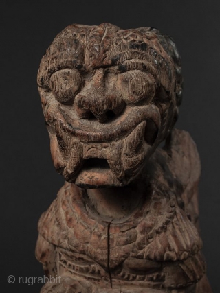 Indonesian Wood Guardian Deity

Indonesian wood guardian deity with a fierce crouched posture, bulging eyes, tusks, and wings. The image powerfully carved with probable shamanistic use. 

Provenance Private San Francisco Collection 

Dates 18th/19th  ...