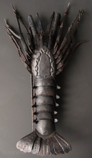 Japanese Signed Iron Jizai Okimono Articulated Spiny Lobster
Hand-forged iron Jizai Okimono articulated spiny lobster. Each iron plate is carefully repousse hammered, creating a natural realism. The lobster is fully splayed on steel  ...
