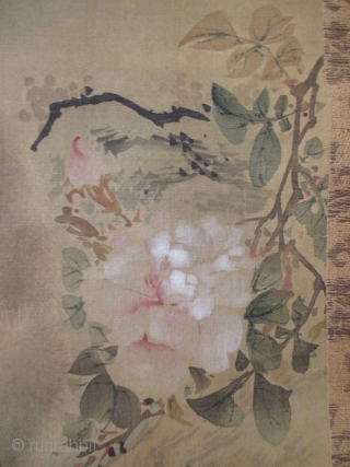 Japanese Scroll Painting of a Monkey
Antique Japanese scroll painting of a monkey seated near a blossoming peony. Painted with great expression and much attention to the details of the face, hands and  ...