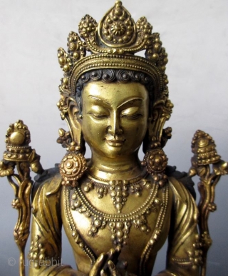 18th Century Sino-Tibetan Gilt Bronze Seated Bodhisattva

A Sino-Tibetan gilt bronze statue of Maitreya, regarded by this world as a future Buddha in succession after the current Sakyamuni Buddha. Tradition teaches that Maitreya  ...