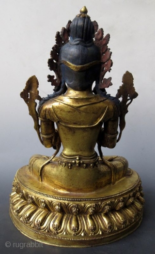 18th Century Sino-Tibetan Gilt Bronze Seated Bodhisattva

A Sino-Tibetan gilt bronze statue of Maitreya, regarded by this world as a future Buddha in succession after the current Sakyamuni Buddha. Tradition teaches that Maitreya  ...