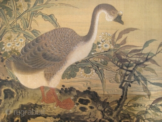 Chinese Scroll Painting of Geese by Zhu Gejian


Chinese antique scroll painting of pair of geese, one sitting on branch, the other fishing in the river with bottom up, wonderful detail, painted in  ...