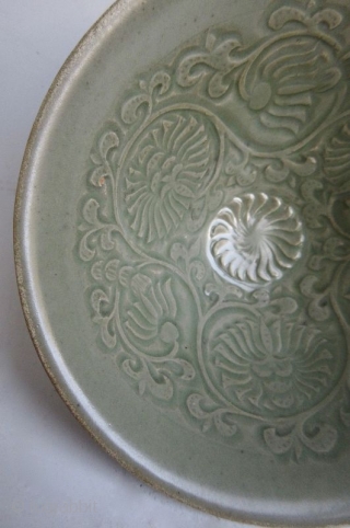 Antique Chinese Small Celadon Bowl


A small Chinese eggshell thin ceramic bowl with celadon green underglaze. The center of the bowl is incised with floral motifs and scrolls, and the outer edges are  ...