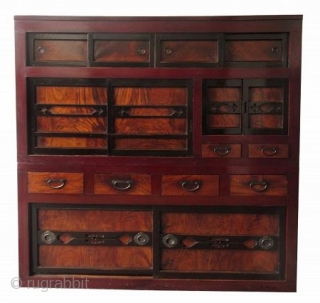 Japanese Edo 2 Section Kanazawa Mizuya


Antique Japanese 2 section 6ft Mizuya with dark red lacquer frame made of Hinoki (cypress) wood, with Sugi (cedar) sides, and Keyaki (elm) burl hardwood front panel  ...