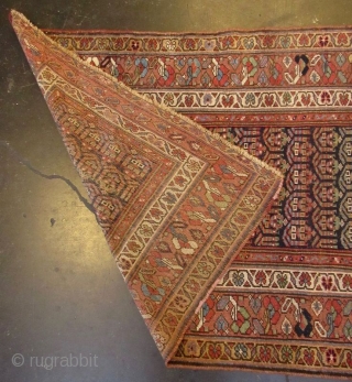 Antique Hand-Woven Persian Malayer Runner Rug

Antique Persian hand-woven 100% wool runner carpet, originating from the large village of Malayer with natural dyes of rust red, indigo, light blue, rust brown, and beige  ...