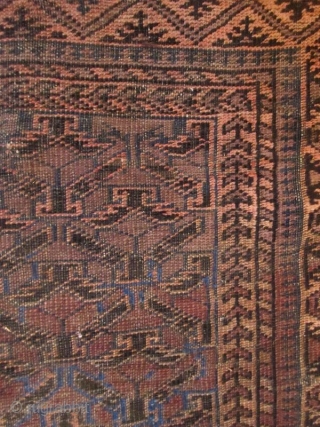 Antique Hand-Woven Persian Baluchi Rug
Z

Antique Persian Baluch rug, 100% hand woven wool in rust brown, light red, and indigo hues, with repeating geometric motifs throughout. These rugs are hand-knotted by the nomads  ...