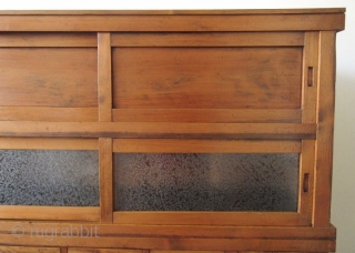 Japanese Antique 2 Section Mizuya (Kitchen Tansu)


Antique Japanese single section mizuya (kichten chest). Made of hinoki (Japanese cypress) wood frame with Sugi (cedar) sides. The upper section have two pairs of sliding  ...
