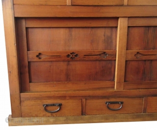 Japanese Antique 2 Section Mizuya (Kitchen Tansu)


Antique Japanese single section mizuya (kichten chest). Made of hinoki (Japanese cypress) wood frame with Sugi (cedar) sides. The upper section have two pairs of sliding  ...