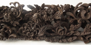 Antique Japanese Carved Panel of Chrysanthemums


Beautiful hand carved Japanese wood panel with stylized openwork carvings of various scrolling chrysanthemums and peonies. Each flowing one to the next layer out longitudinally on a  ...