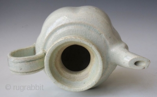 Antique Chinese Qingbai Porcelain Teapot

Chinese qingbai ware porcelain teapot with a ribbed melon shape body, short flat spout and spiraled handle. The mouth is flared with a thin and short neck. The  ...