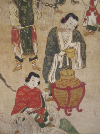 Japanese Edo Buddhist Scroll Painting of Eight Armed Kannon

Japanese Buddhist scroll painting of Eight Armed Kannon , the bodhisattva of compassion, seated in a lotus position. In her other seven arms she  ...