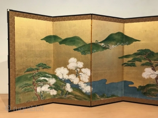 Rare Pair of Antique Japanese Screen - Four Seasons of Ginza

A rare pair of original Japanese six panel screens depicting the four seasons of Ginza. The panels are painted in the traditional  ...