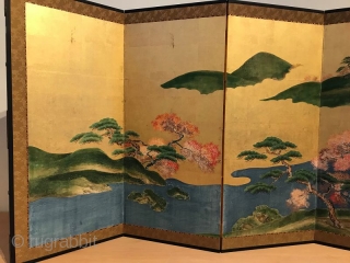 Rare Pair of Antique Japanese Screen - Four Seasons of Ginza

A rare pair of original Japanese six panel screens depicting the four seasons of Ginza. The panels are painted in the traditional  ...