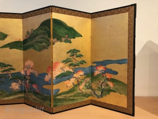 Rare Pair of Antique Japanese Screen - Four Seasons of Ginza

A rare pair of original Japanese six panel screens depicting the four seasons of Ginza. The panels are painted in the traditional  ...