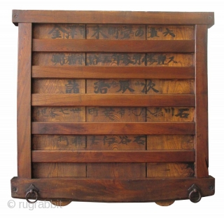 Rare Japanese Antique Keyaki Karuma Tansu

Antique Japanese karuma tansu (wheeled chest), made all solid quartered sawn keyaki (zelkova) hardwood with beautiful and dramatic natural grain. The upper and lower portions of the  ...