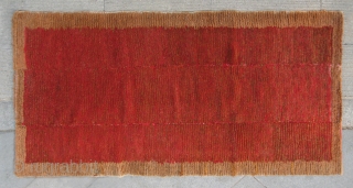 No.A0014 * Tibetan Antique Khaden Rug.Age: Early-20th Century. Size: 81x155cm(32"x61"). Origin: Tibet Shape: Rectangle . Background Color:Reds.wool/wool.                